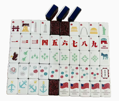 Red Glitter Acrylic American Mahjong Set | Sparkly Fun Personalized Tile Game