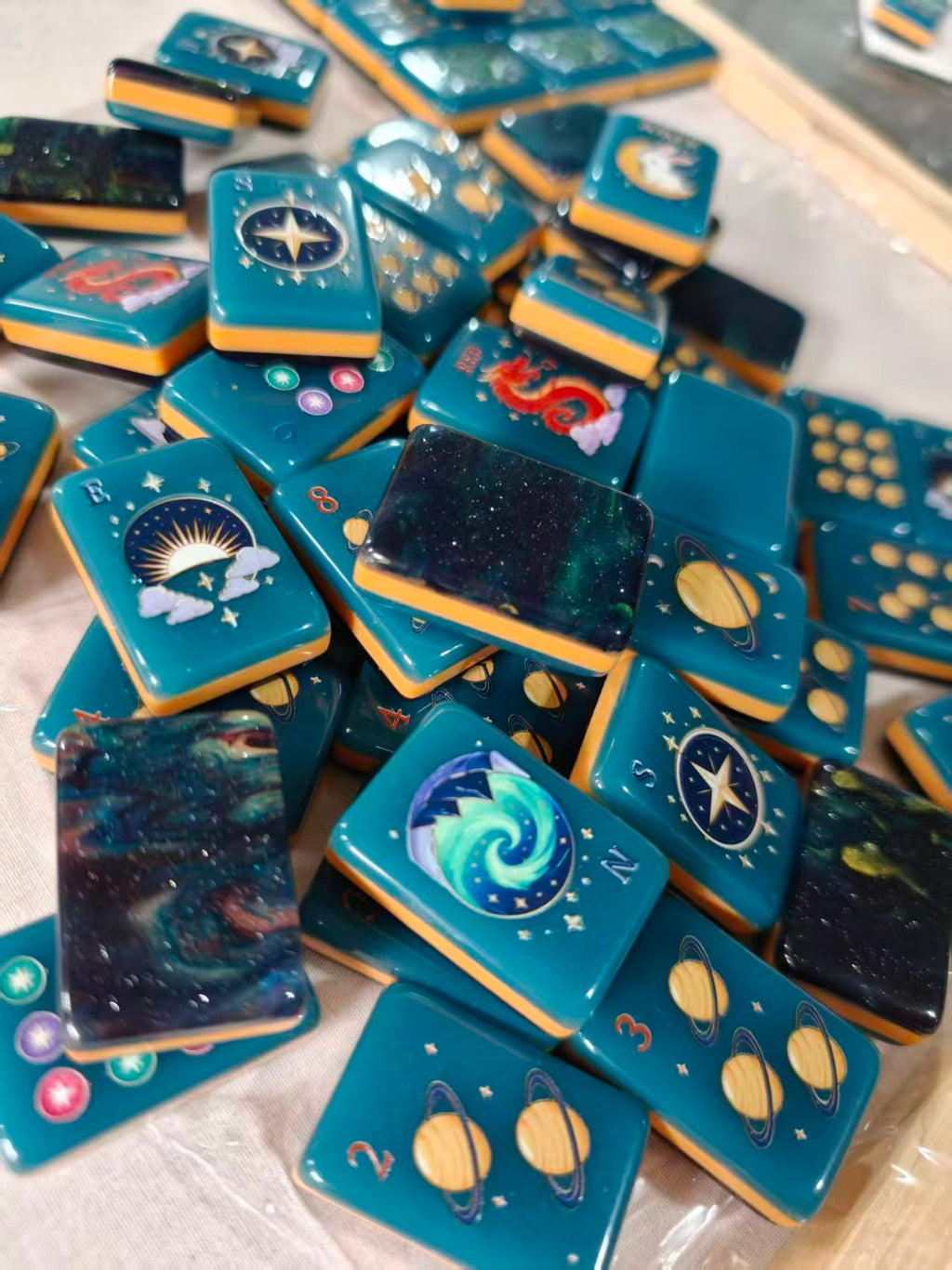 Stargazer Space Edition Mahjong Set – Cosmic Strategy Game