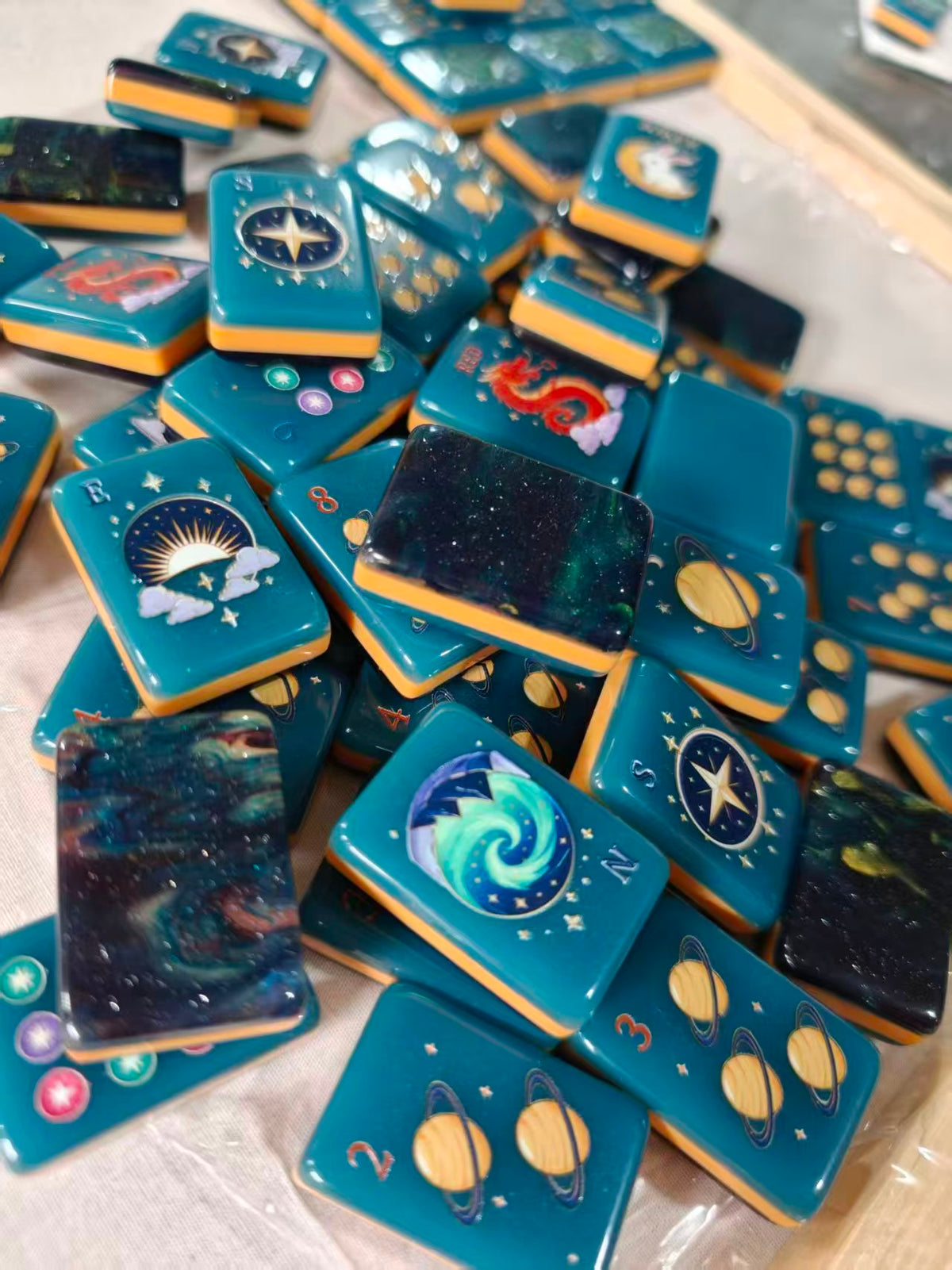 Stargazer Space Edition Mahjong Set – Cosmic Strategy Game