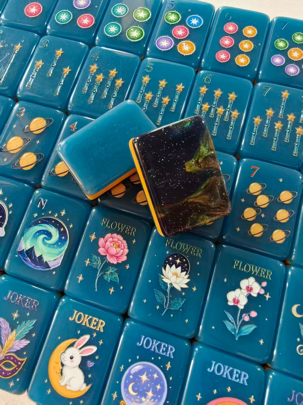 Stargazer Space Edition Mahjong Set – Cosmic Strategy Game