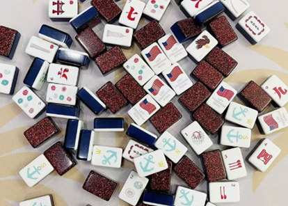 Red Glitter Acrylic American Mahjong Set | Sparkly Fun Personalized Tile Game