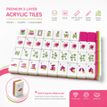 Rose Pink Heart American Mahjong Set | Romantic Valentine's Style Tile Game
