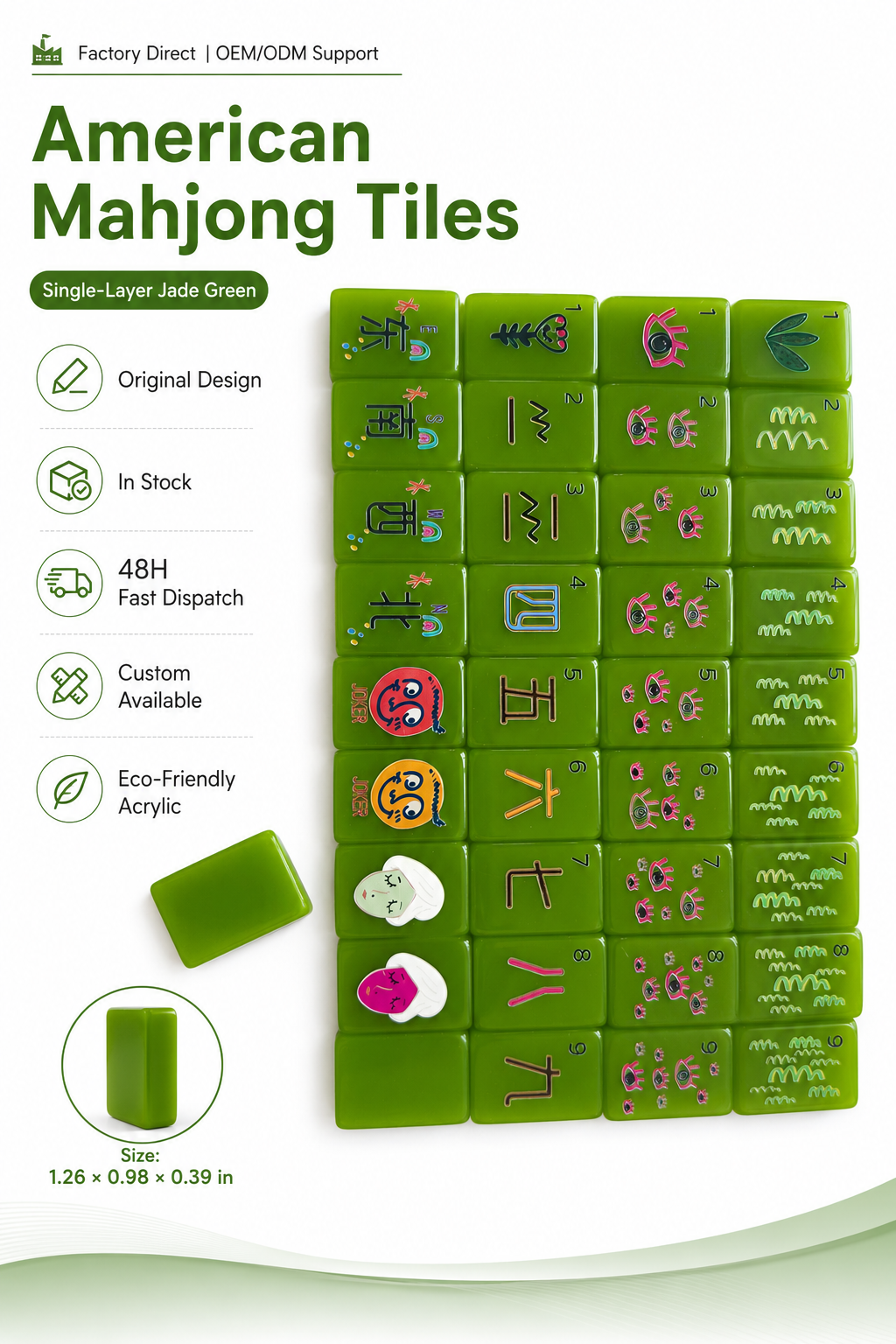 Jade Green American Mahjong Set | Elegant Women's Style Tile Game