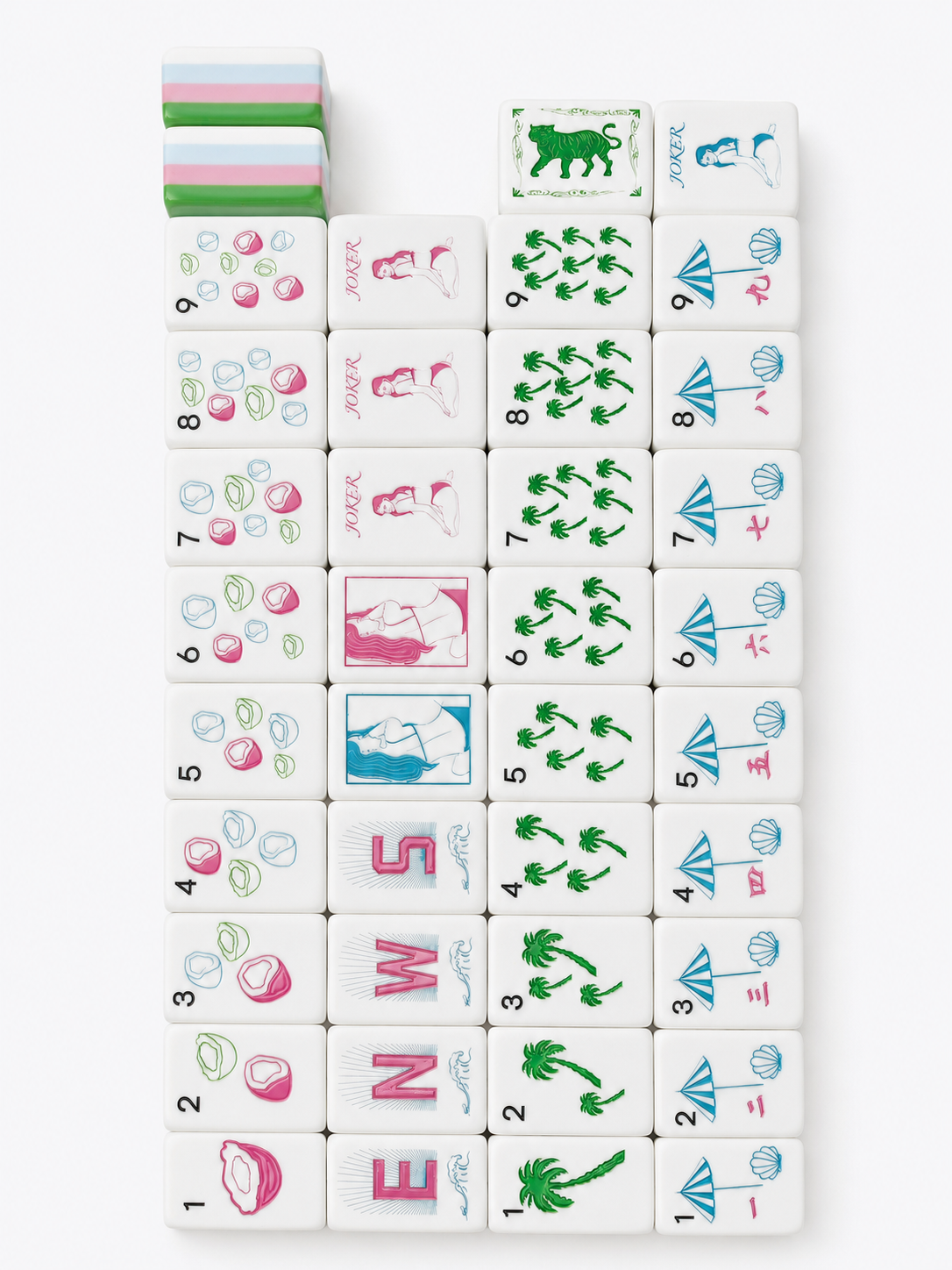 Jade Stone Women's American Mahjong Set | Luxe Feminine Tile Game