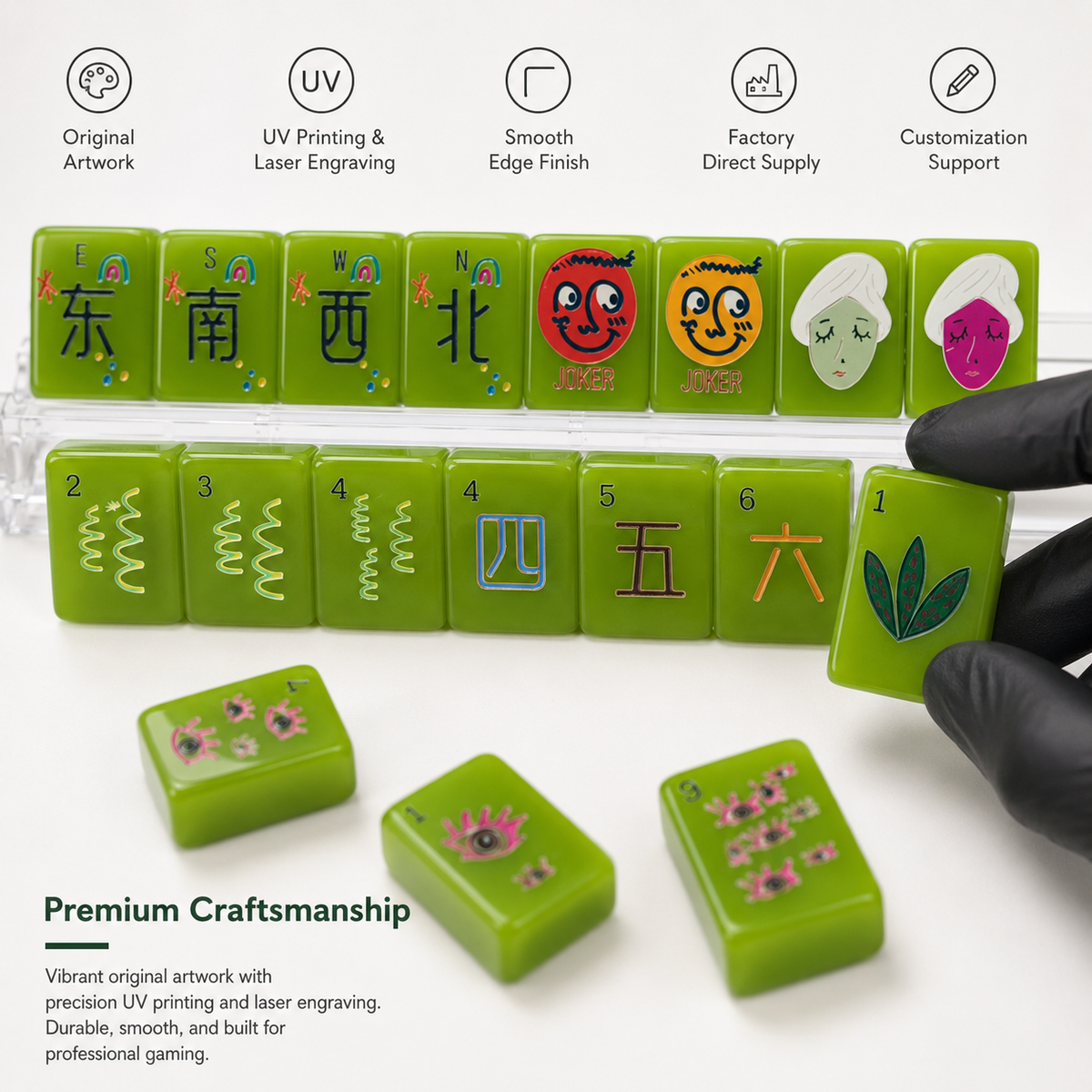 Jade Green American Mahjong Set | Elegant Women's Style Tile Game