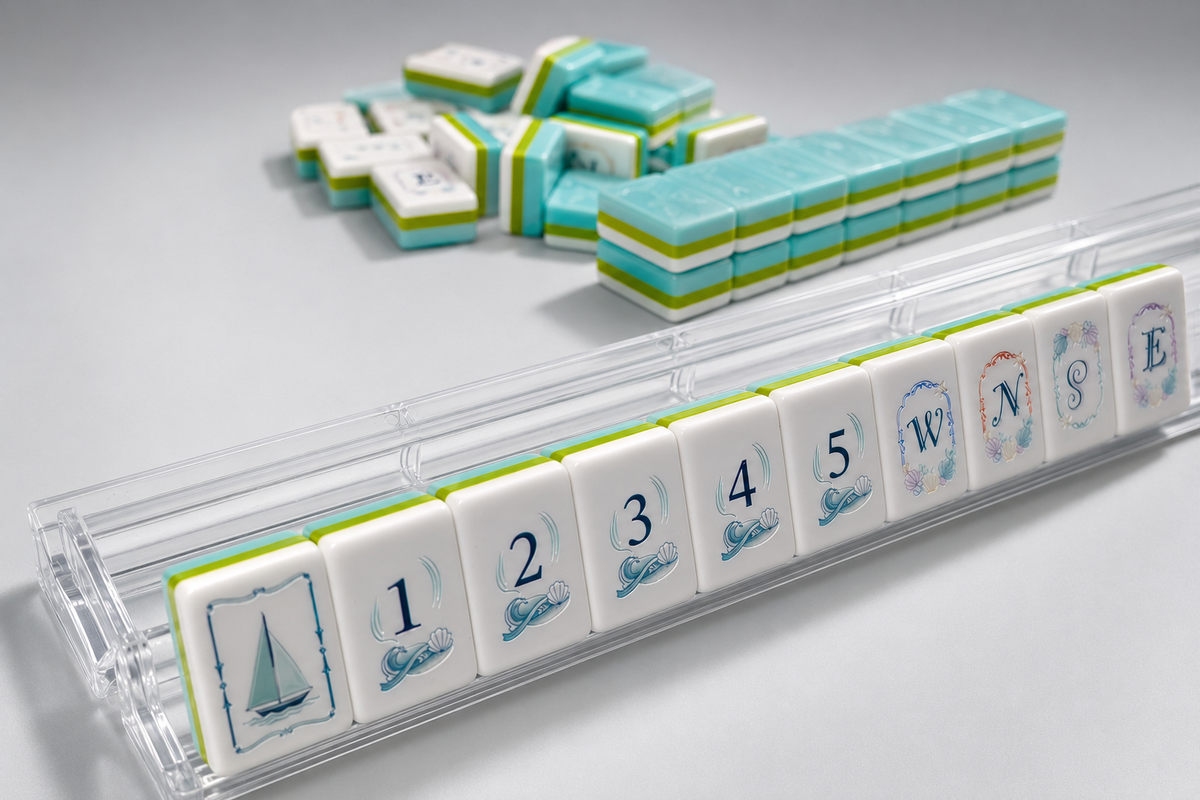 Ocean Coral & Fish American Mahjong Set | Tropical Sea-Inspired Tile Game