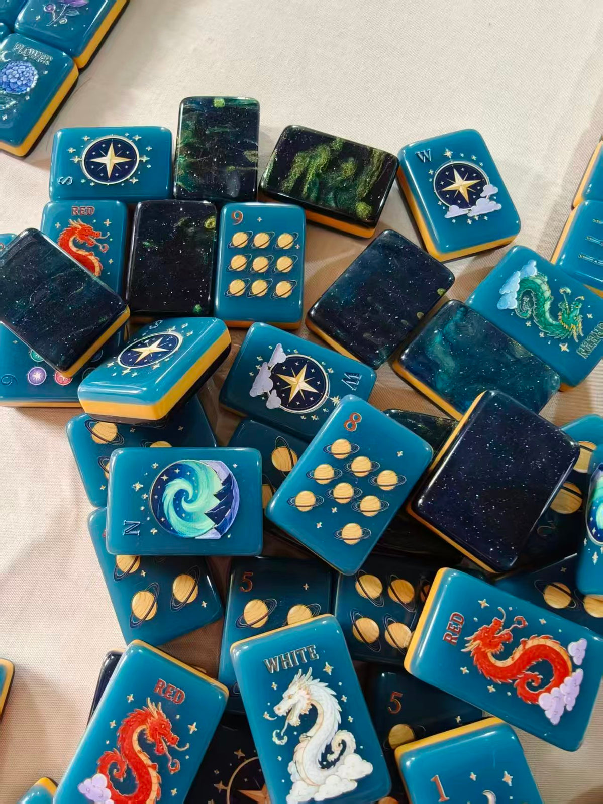 Stargazer Space Edition Mahjong Set – Cosmic Strategy Game