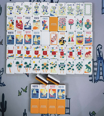 Orange Paris American Mahjong Set | Chic French-Inspired Tile Game