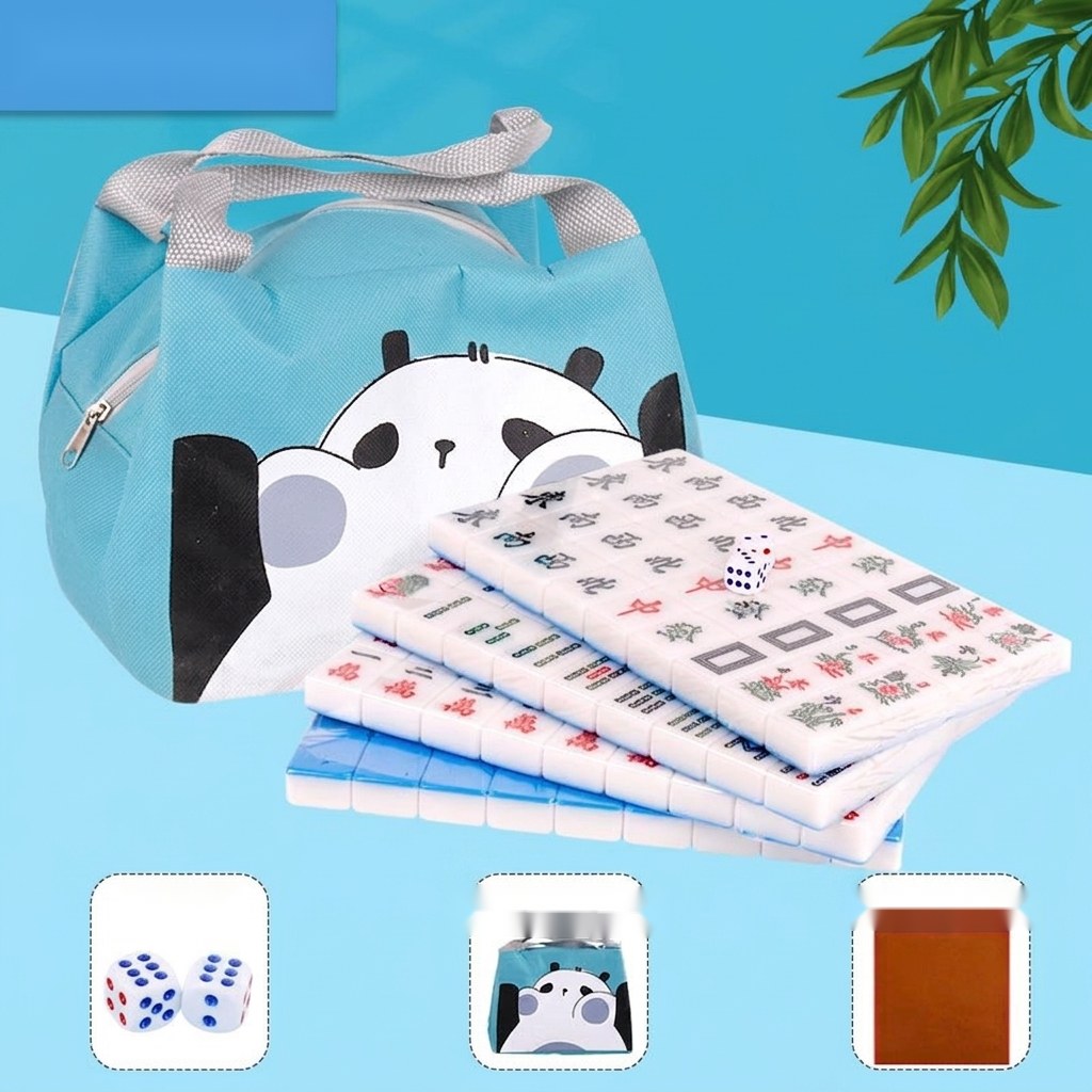 Blue Panda Zip American Mahjong Travel Tote — pack shot 1 of 3