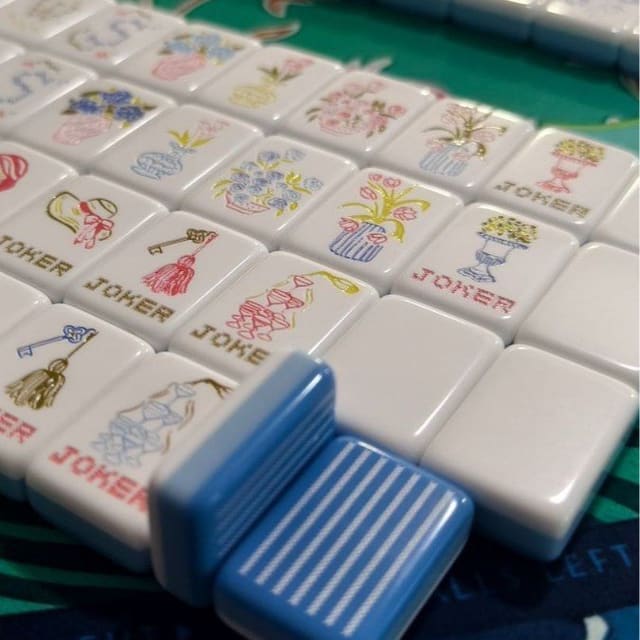 Blue Stripe American Mahjong Set — American Mahjong tile set pack shot