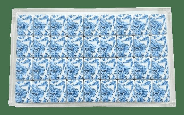 Blue Willow Chinoiserie American Mahjong Set — Cobalt Floral Tiles — American Mahjong tile set pack shot