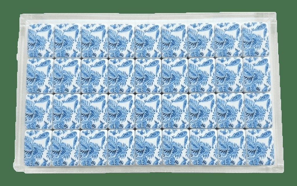 Blue Willow Chinoiserie American Mahjong Set — Cobalt Floral Tiles — pack shot 1 of 2