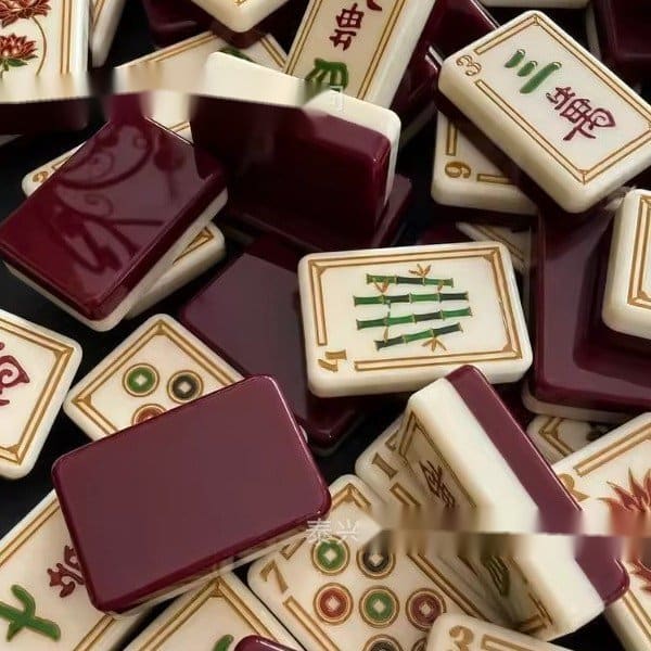 Burgundy American Mahjong Set — American Mahjong tile set pack shot
