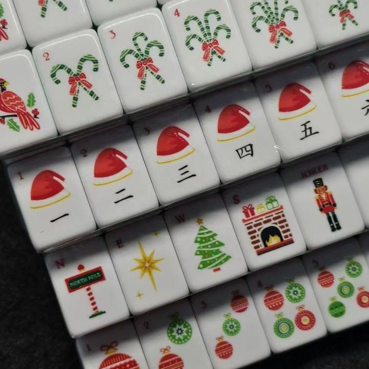 Christmas Acrylic American Mahjong Set — American Mahjong tile set pack shot