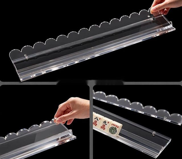 Clear acrylic American Mahjong racks and pushers