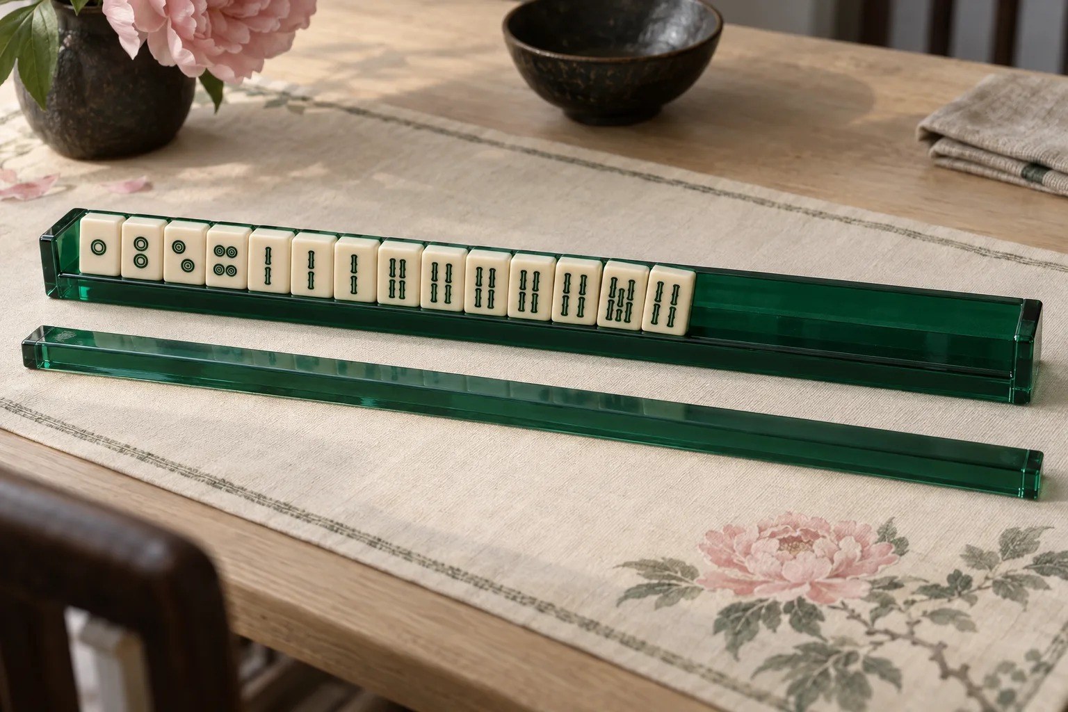 Emerald Green Acrylic American Mahjong Racks & Pushers (Set of 4) — pack shot 1 of 3