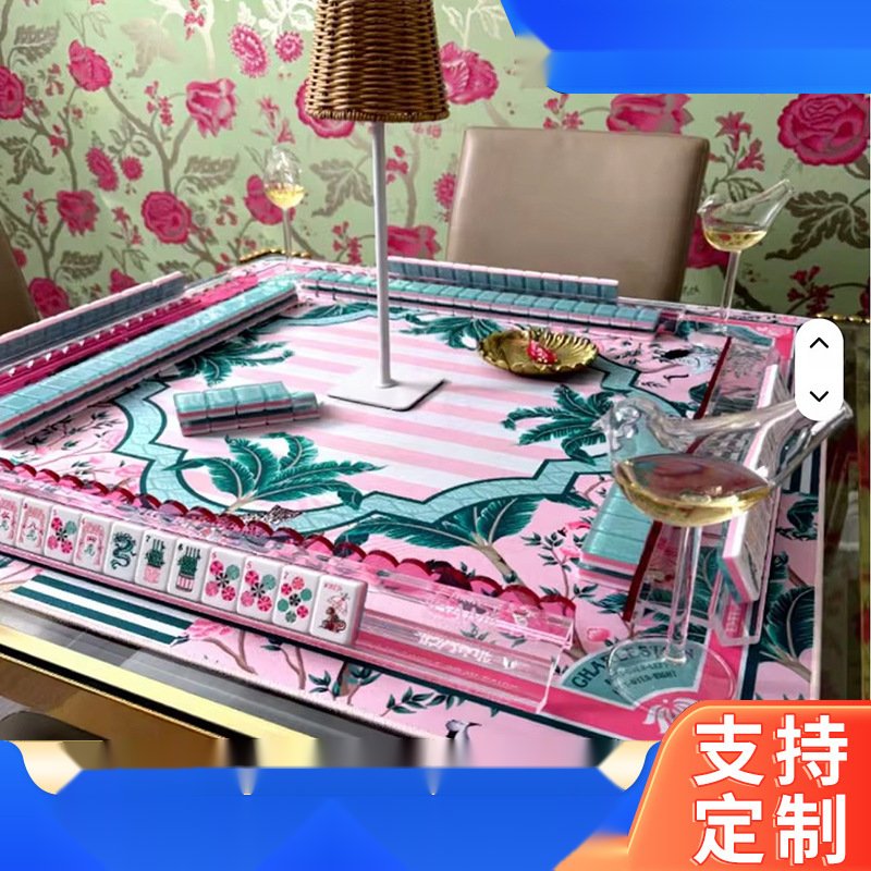 Green Floral Acrylic American Mahjong Set — American Mahjong tile set pack shot