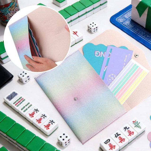 Holographic PU Leather American Mahjong Card Holder Pouch — American Mahjong accessory pack shot