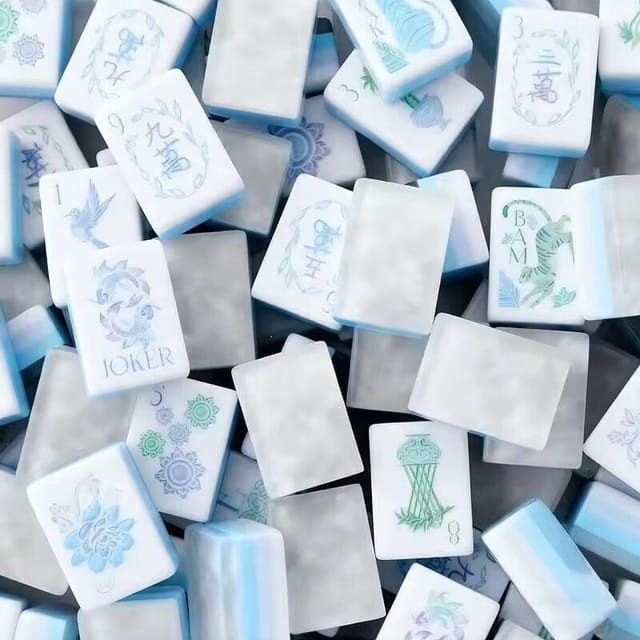 Ice Blue American Mahjong Set — American Mahjong tile set pack shot