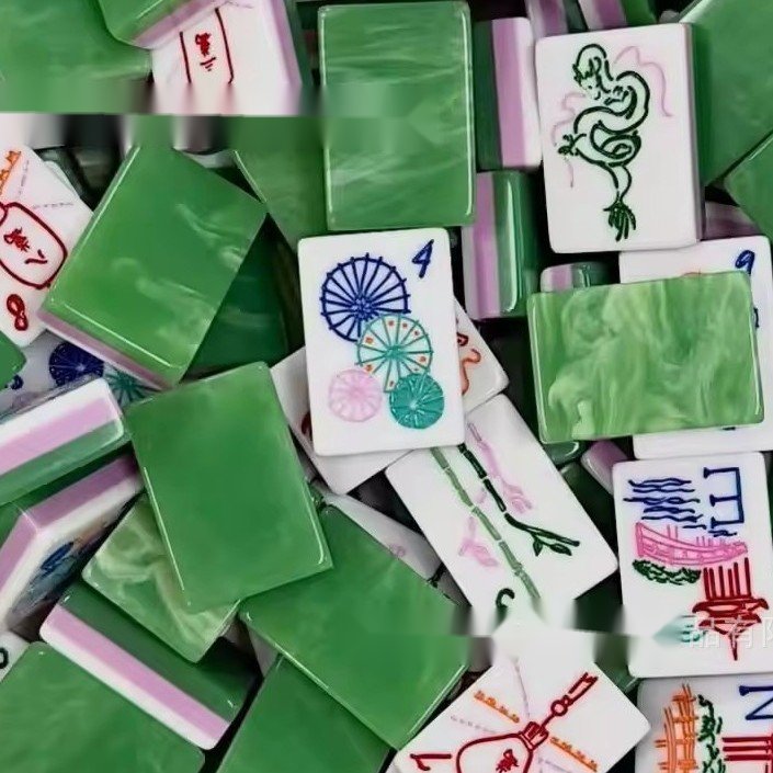 Jade Umbrella American Mahjong Set — American Mahjong tile set pack shot