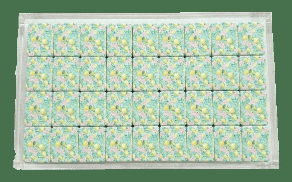 Lemon Blossom American Mahjong Set — Citrus Floral Tiles — pack shot 1 of 2