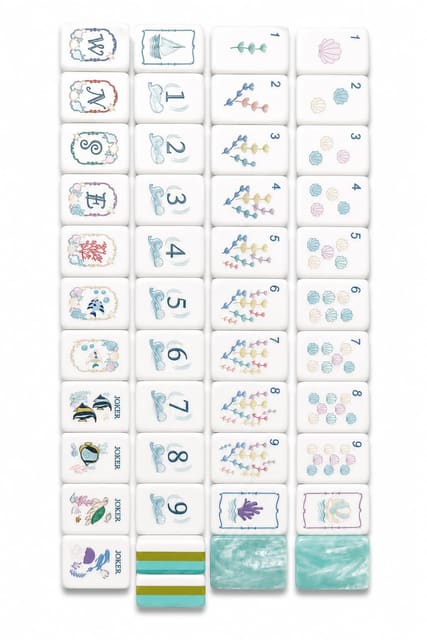 Ocean-Themed American Mahjong Set — Coral & Fish Tiles — Coastal American Mahjong board cover