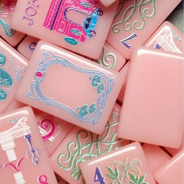 Pink Acrylic American Mahjong Set — American Mahjong tile set pack shot