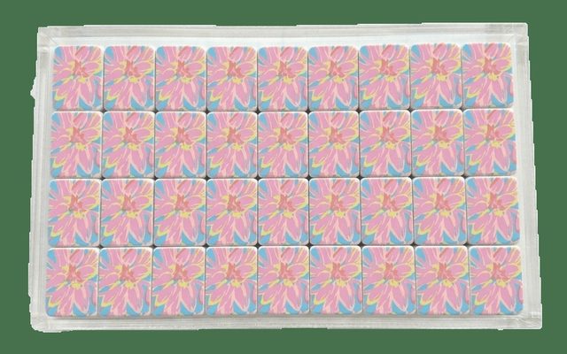 Pink Dahlia Floral American Mahjong Set — Magenta Bloom Tiles — American Mahjong tile set pack shot