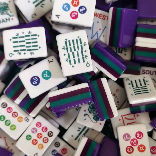 Purple Zodiac American Mahjong Set — American Mahjong tile set pack shot