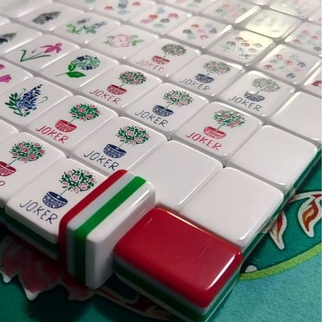 Red Puppy American Mahjong Set — American Mahjong tile set pack shot