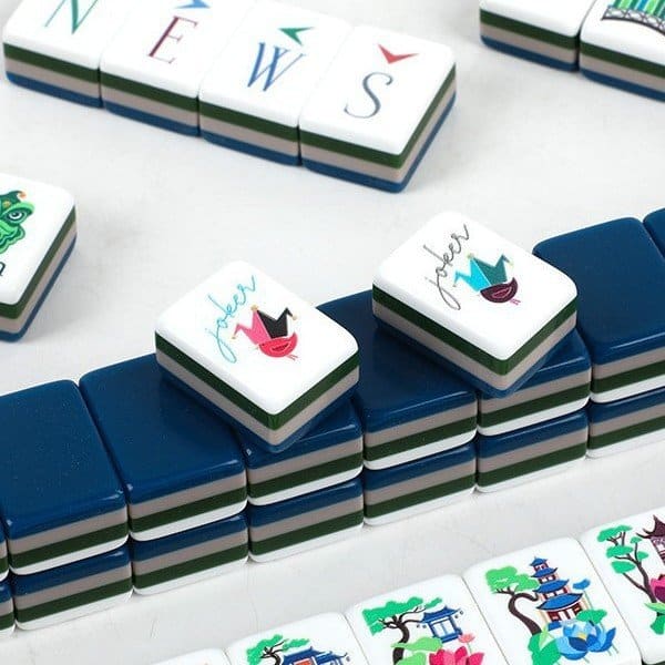 Sea-Blue Courtyard American Mahjong Set — American Mahjong tile set pack shot