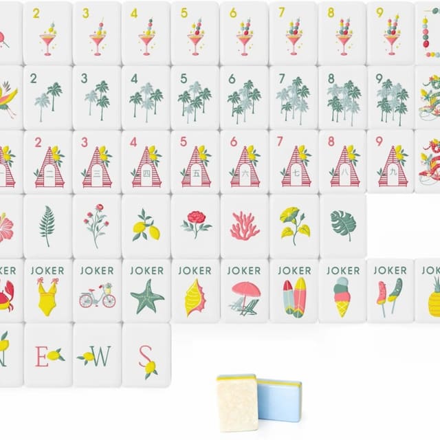 Silver Handmade-Look Board American Mahjong Set — American Mahjong tile set pack shot