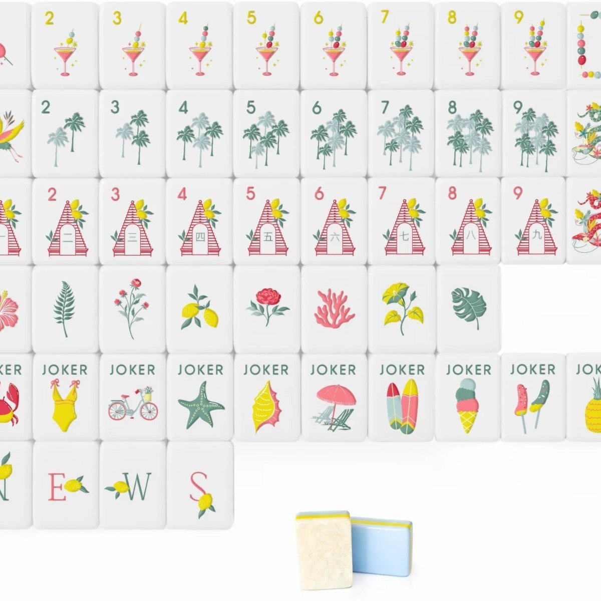 Silver Handmade-Look Board American Mahjong Set — American Mahjong tile set pack shot