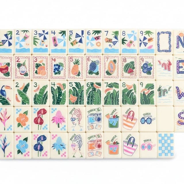 White Travel American Mahjong Set — American Mahjong tile set pack shot