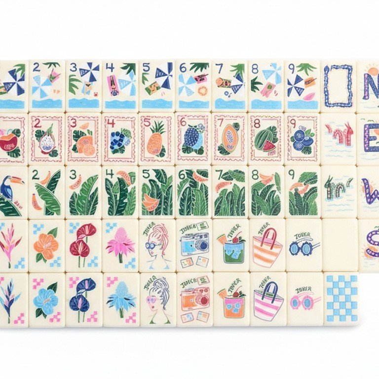 White Travel American Mahjong Set — American Mahjong tile set pack shot